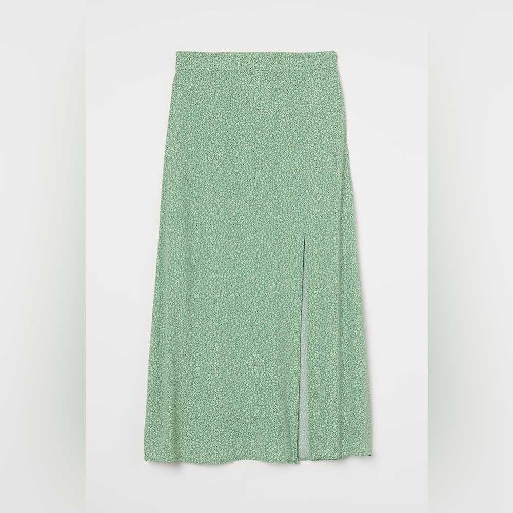 H&M Floral Midi Skirt with Side Slit